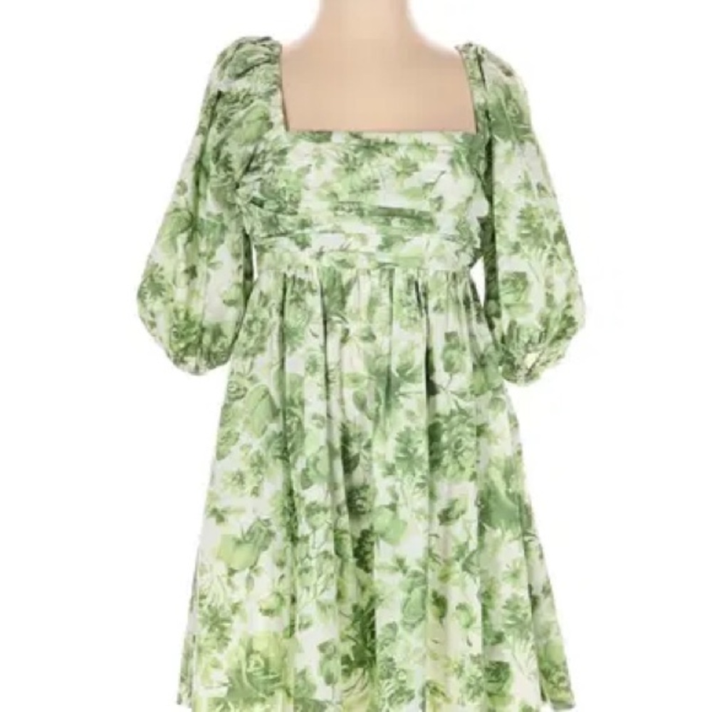 Abercrombie & Fitch Green Puff Sleeve Sundress